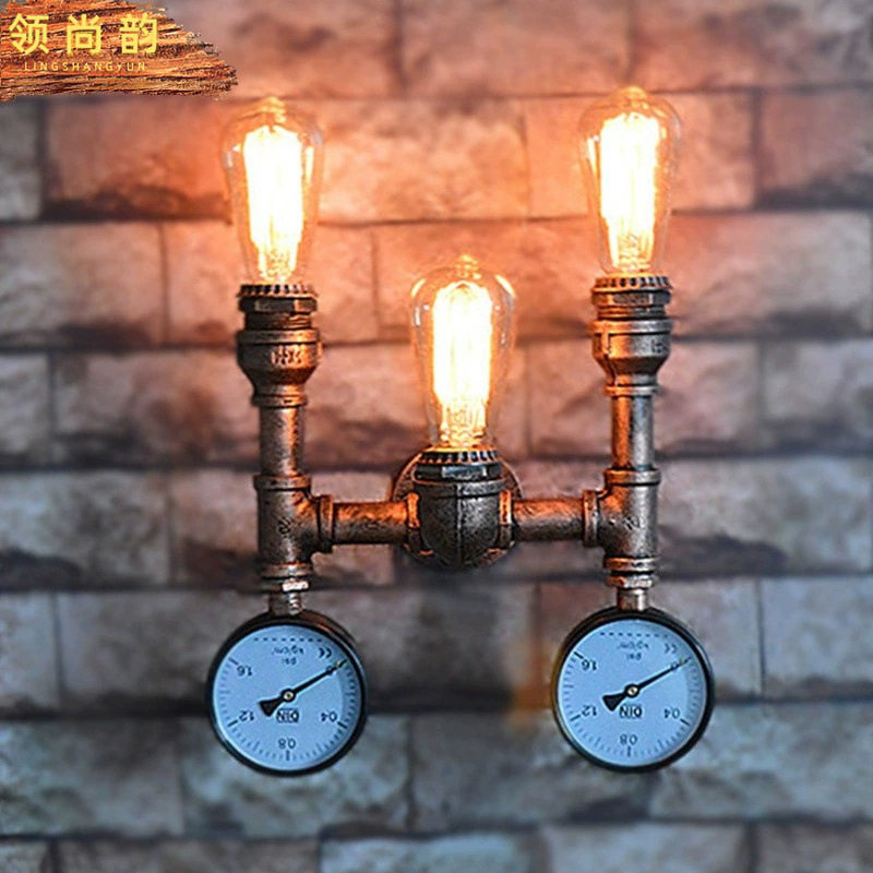 复古铁艺工业吊灯壁灯酒吧台灯创意灯饰家居水管灯灯具批发