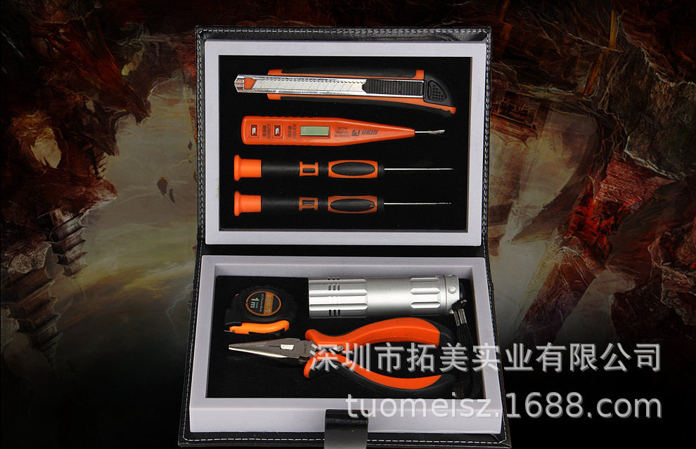 SD-004圣德保罗13件套迷你便携工具组合含螺丝刀电笔手电筒
