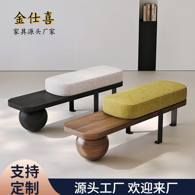 北欧创意个性长条凳实木换鞋凳入户玄关休闲矮凳子家用门口穿鞋凳