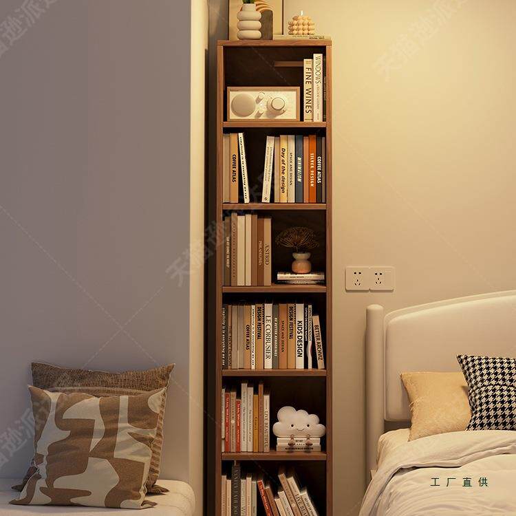 实木窄柜角落床头书柜家用立柜书架落地置物架夹缝收纳柜子储物柜