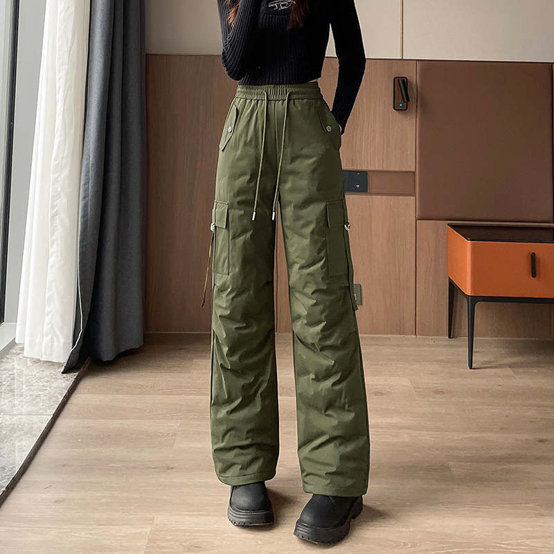 【CC家CC】三防工装羽绒裤户外直筒休闲多口袋羽绒裤 88727