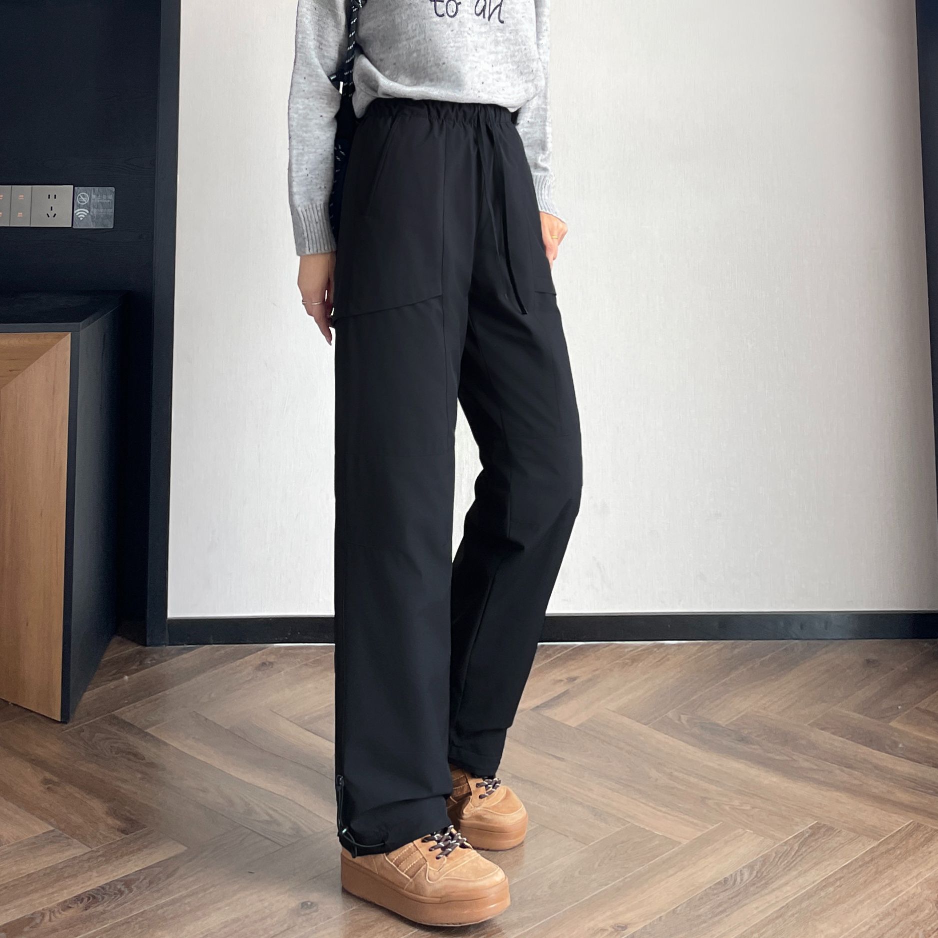 【CC家CC】裤长100cm男女轻盈工装廓形暖糯亲肤鹅绒羽绒裤 88733