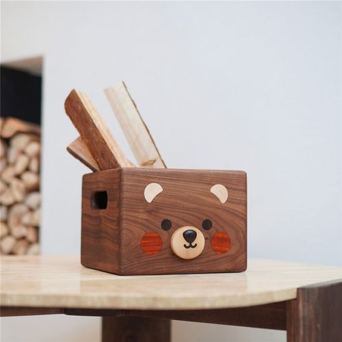 Joe/黑胡桃木杂物收纳筐化妆品零食桌面整理家用创意储物设计礼物