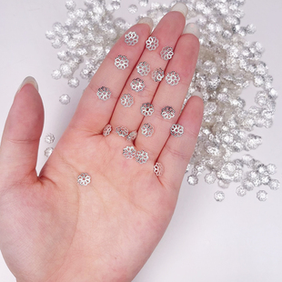 金银色镂空花托保色花帽珠托隔珠片手串diy饰品手链隔片散珠配件