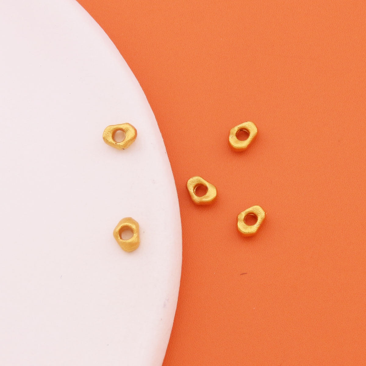 保色圆珠隔片南瓜珠手链diy饰品配件散珠材料手工元宝碎银批发