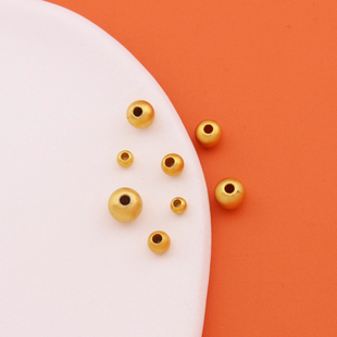 DIY配件古法金珠子小金珠金色隔珠手工串珠手绳手链项链间隔珠