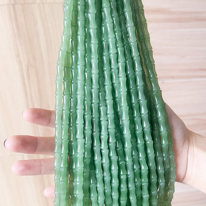 6*12mm渐变竹节琉璃珠国风水墨晕染竹子手链串珠diy手工配件项链