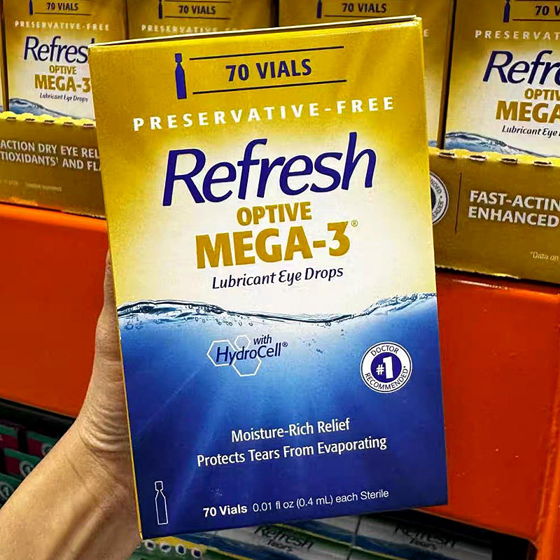 美国溯源Refresh Mega-3干眼症滴眼液 水油同补深度保湿眼药水1