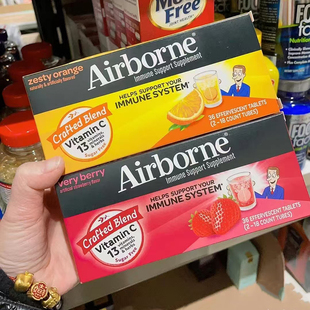 【美国直邮】 airborne维生素C泡腾片复合维生素感冒初期增强免疫