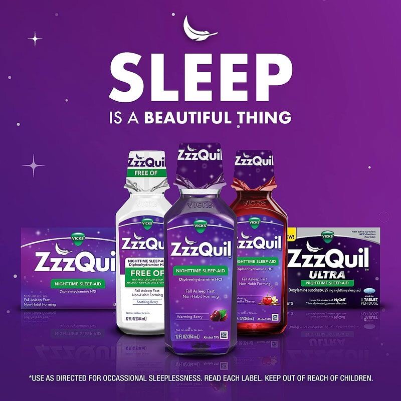 美国原装正品溯源ZzzQuil助眠药多西拉敏非褪黑素失眠倒时差