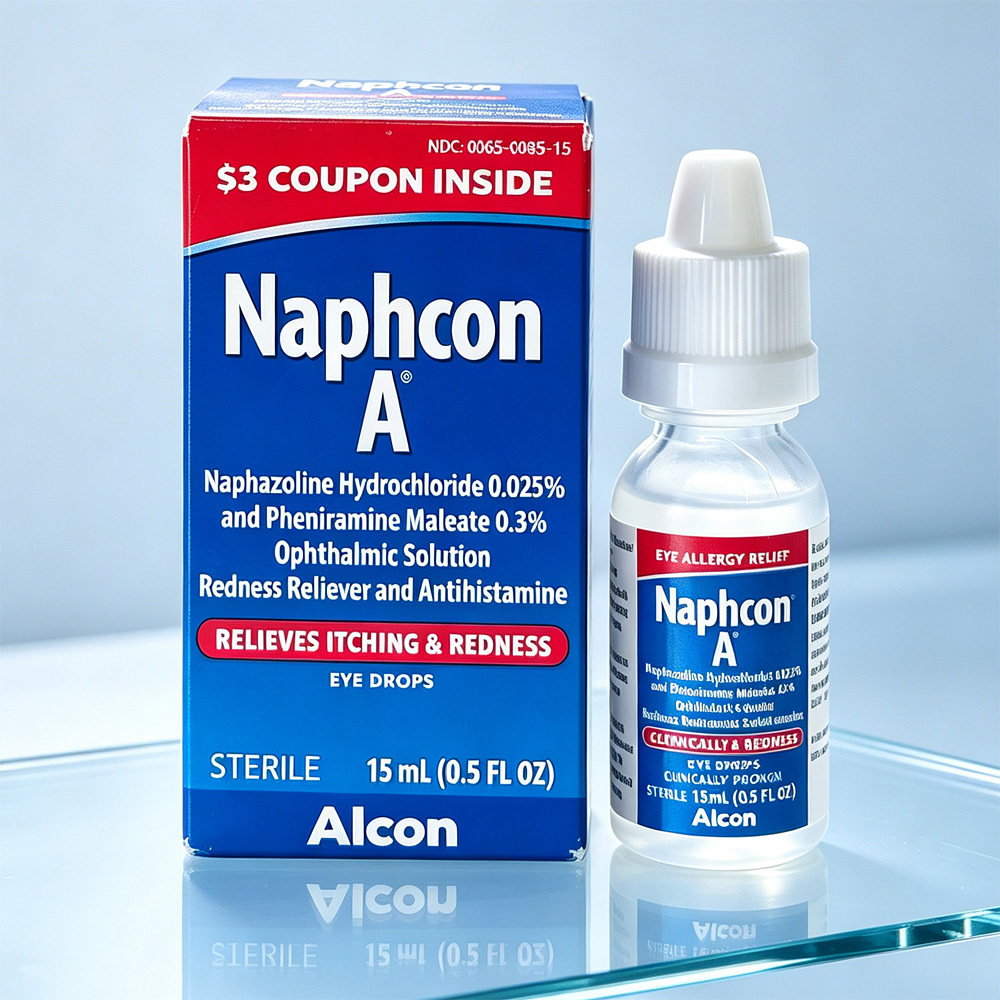 美国直邮alcon Naphcon抗过敏滴眼液眼干涩痒红血丝沙眼药水