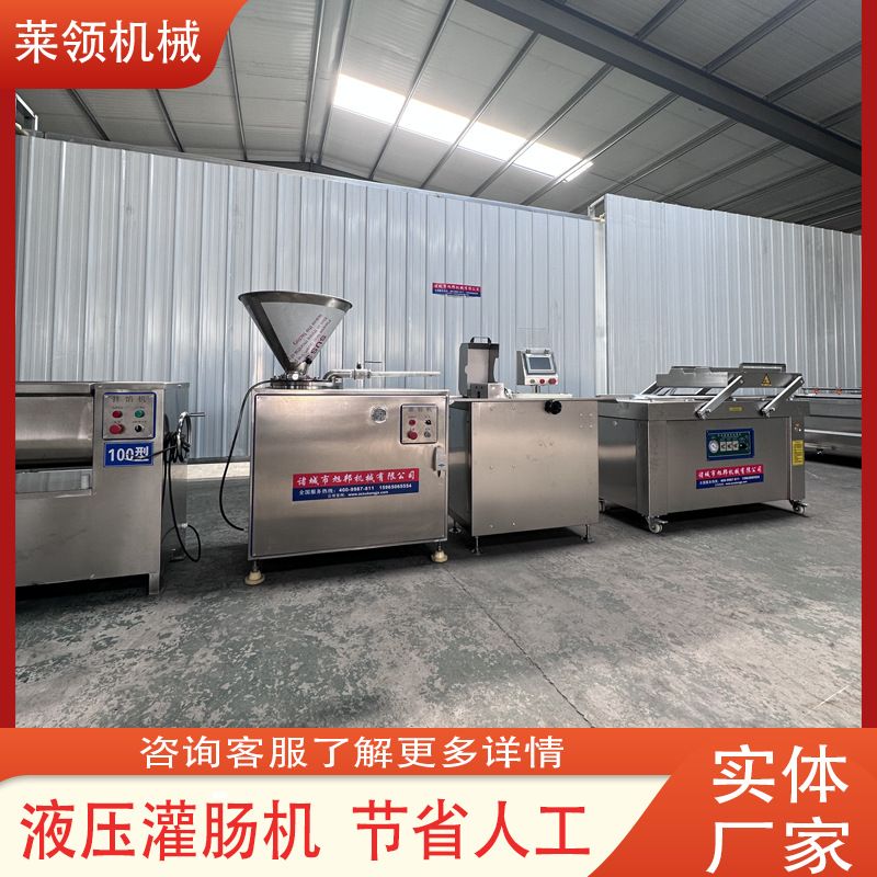 灌制肠类机器全自动双管液压漏斗灌肠机器不锈钢煮牛肉肠灌肠设备