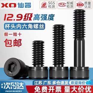 M18M20M22M24M27M30M36 12.9级内六角螺丝黑色杯头螺栓圆柱头螺钉