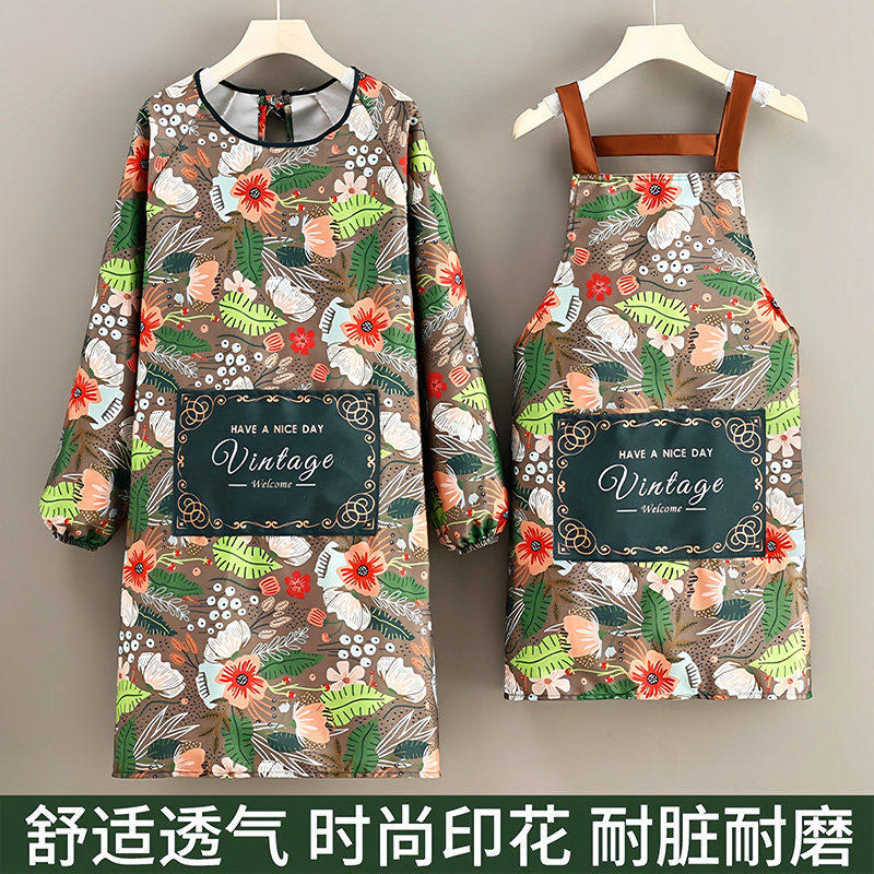 围裙三件套女防油防污家用透气