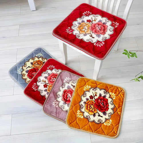 秋冬加厚防滑水晶绒椅垫