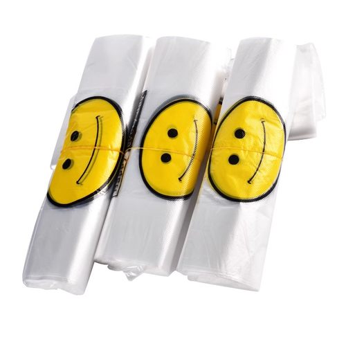 一次性透明打包袋子笑脸塑料袋特厚超市外卖袋手提袋方便袋子