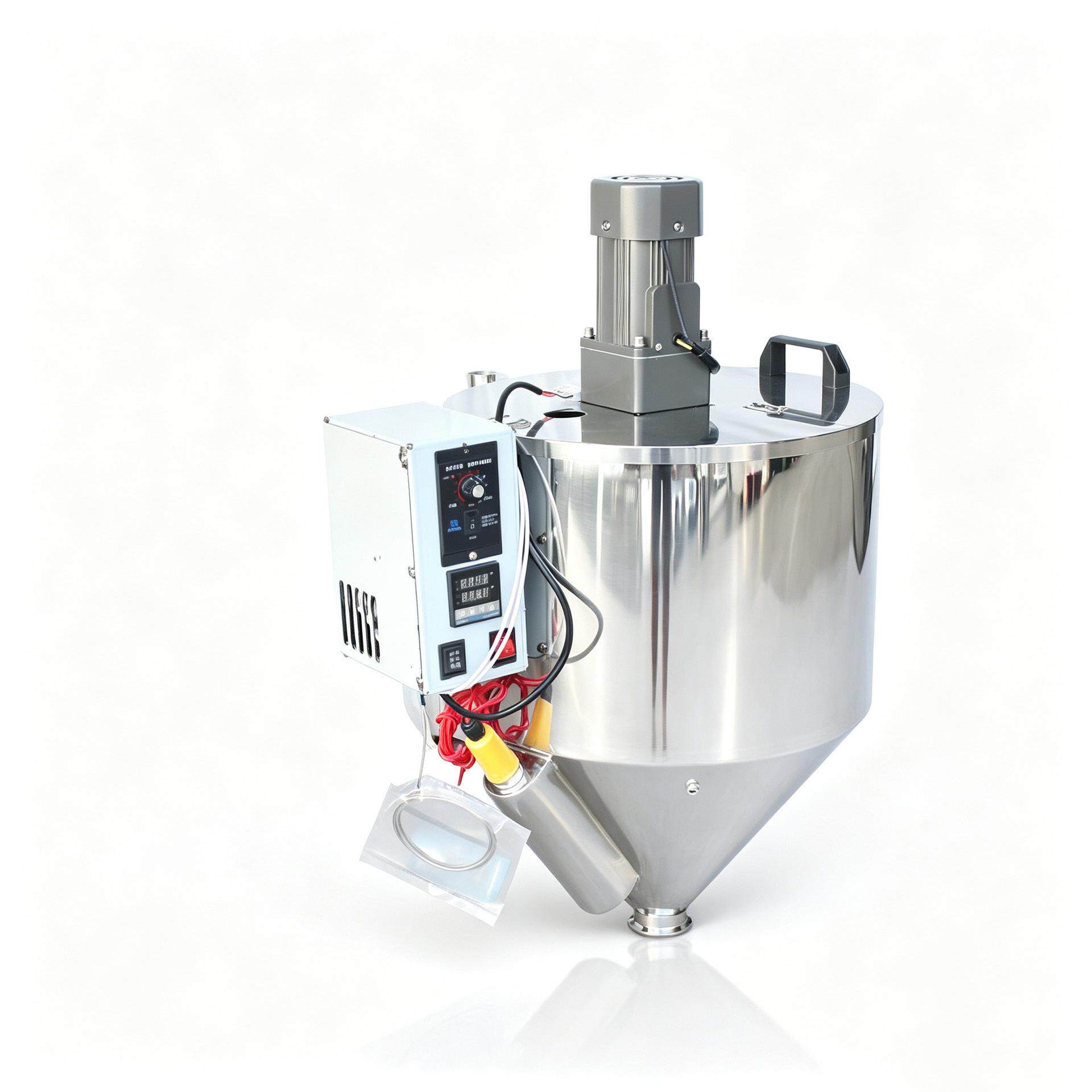 双层加热搅拌料斗水浴保温料斗立式1500W,45RPM搅拌,304不锈钢