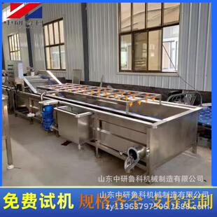 喷淋清洗机 传送式 2.5吨水果去污清洗机 芋头苹果山楂气泡洗果机