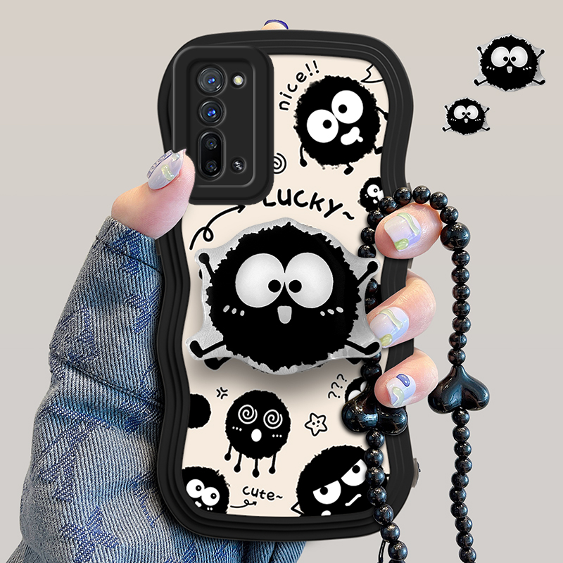 OPPO Reno3元气版手机壳opporeno3保护套PDCM00新品PCLM50女款PCRT01全包防摔pdcmoo硅胶软外壳波浪边小煤球