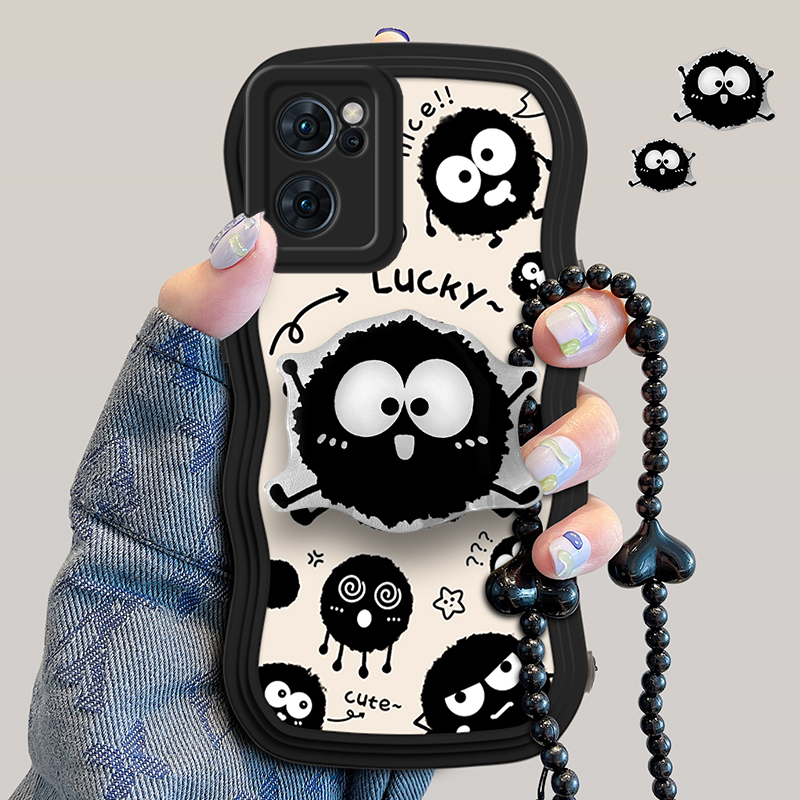 OPPO Reno7手机壳opporeno7保护套PFJM10新品0pp0女款0ppa reno七全包防摔popo硅胶软外壳poop波浪边小煤球