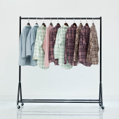 店货架可移动带 专用单杆水管龙门童装 服装 店展示架g挂衣架落地式