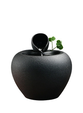 陶瓷流水b器摆件桌面招财水景喷泉创意客厅办公室水景喷泉鱼缸送