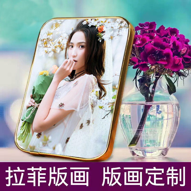 制作合影摆台韩版k长形相框简约全家福照片做水晶画框磨砂实木挂