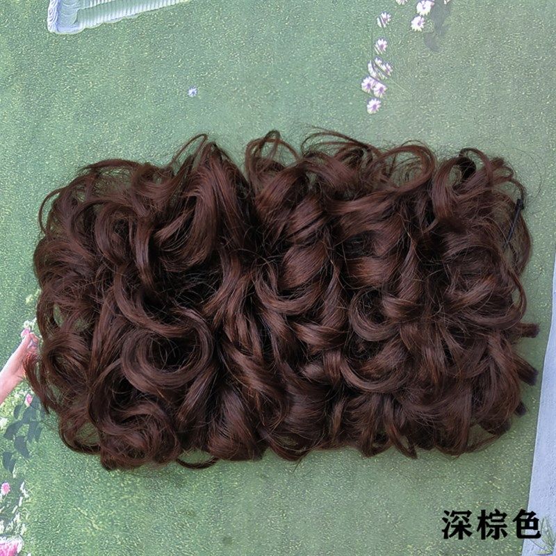 假发真人发旗袍盘发器新s娘盘头拉花大号花苞卷发包发圈蓬松复古