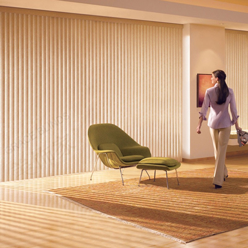 竖式百叶窗帘梦幻垂直遮阳光办公室落地隔断内开客U厅阳台电动背