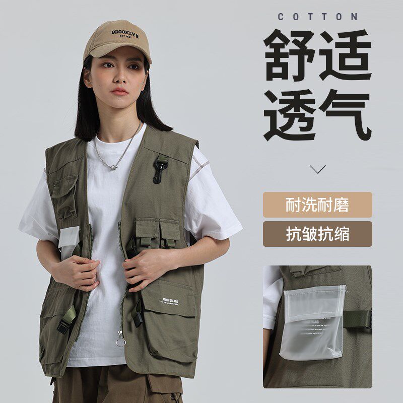 工装马甲定e制logo机能多口袋工作服背心定做摄影师工衣服装印字