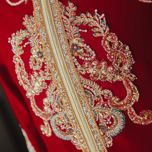 丝绒秀禾服男士2023新款中式新郎结E婚大尺码敬酒礼服唐装龙凤挂