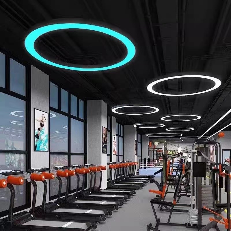 LED圆环形吊灯办公o室商场超市网咖健身房店铺吧台工业风造型灯具