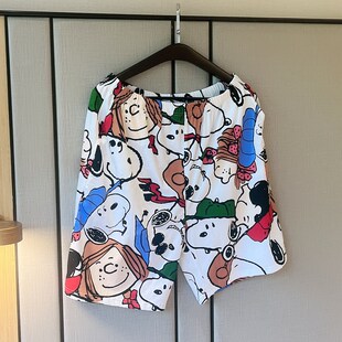 睡衣睡裤夏季纯棉大m码加肥250斤宽松家居短裤男女休闲可外穿卡通