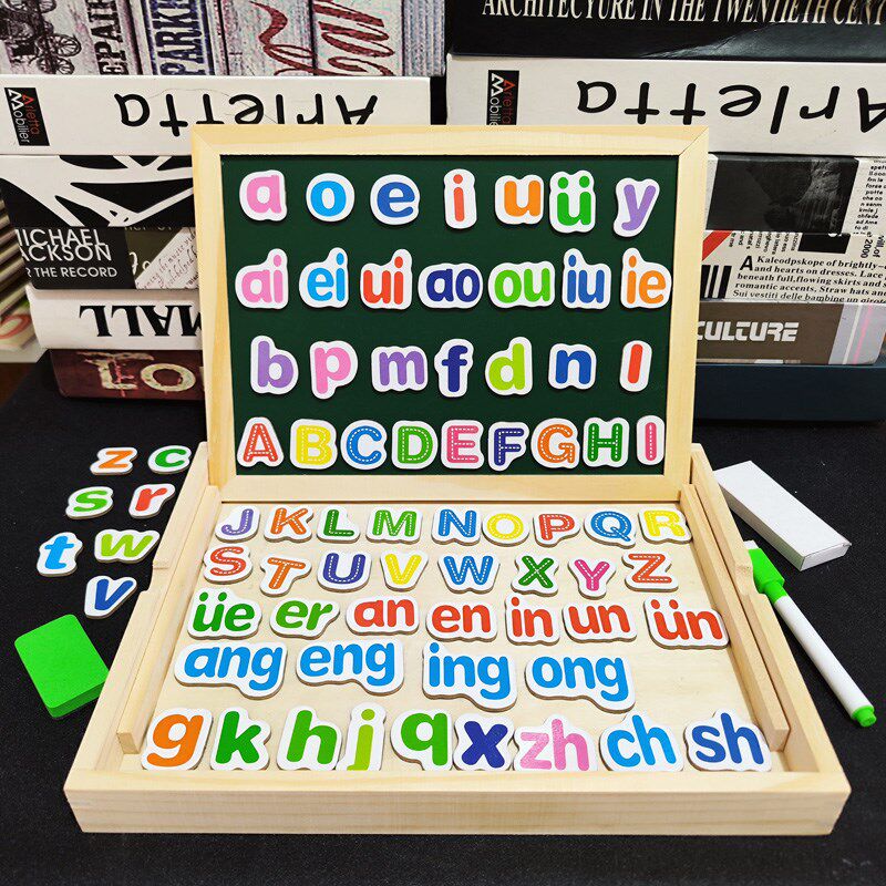 幼儿园儿b童立体磁性拼音数字拼拼乐汉字拼字双面拼图画板益智玩