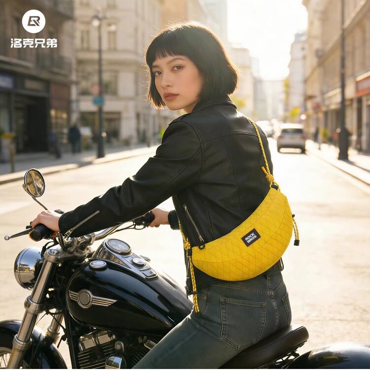 洛克兄弟摩托车斜跨包骑行背包VESPA踏板车骑士腰包机车摩旅跨包