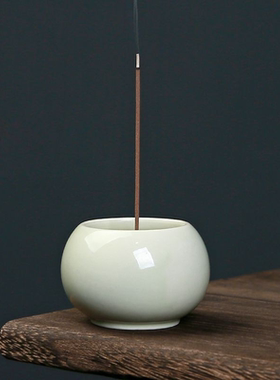 草木灰陶瓷百福缸小香炉家用檀香香熏炉线香香插香座室内茶桌摆件