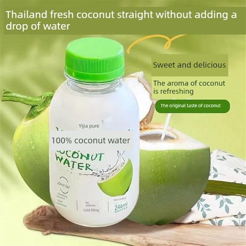 【抢8瓶】100h%亿佳纯椰汁246ml*8瓶含电解质饮品补水天然椰子水,咖啡/麦片/冲饮,纯果蔬汁/纯果汁,淘宝优惠券,粉丝福利购,淘宝优惠卷