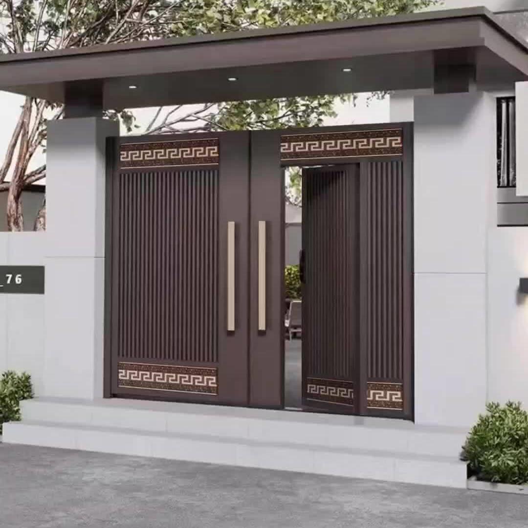 铝合金庭院大门别墅花园入户门户外铝艺高端小院子门中式双开大门