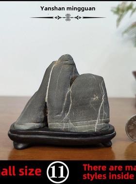 研山铭馆灵璧石摆件小品件手把件奇石山形石头天然原石迷你小摆件