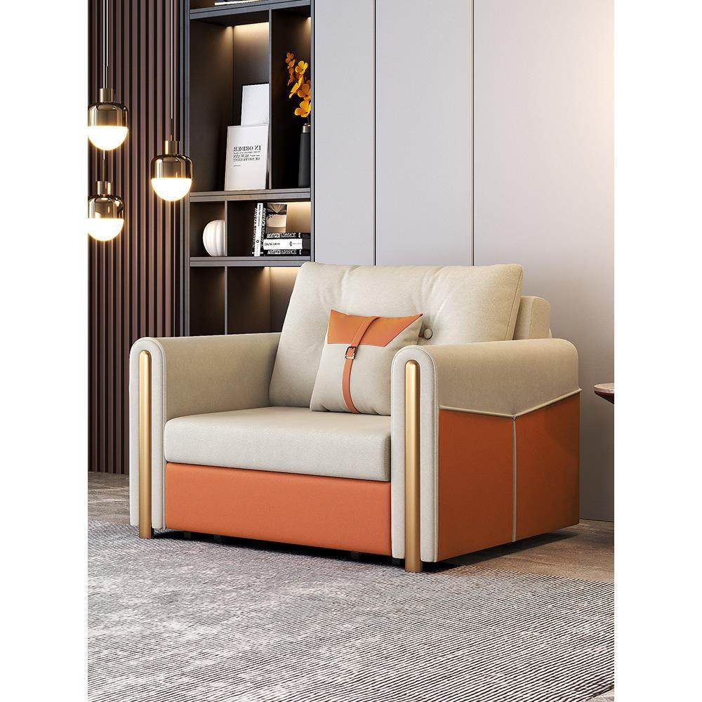 轻奢单人小沙发床折叠两用科技布多功能双人卧室书房阳台收纳推拉,住宅家具,沙发床,淘宝优惠券,粉丝福利购,淘宝优惠卷