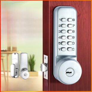 防水防晒室外庭院门花园门锁室内办公室木门带钥匙智能机械密码锁