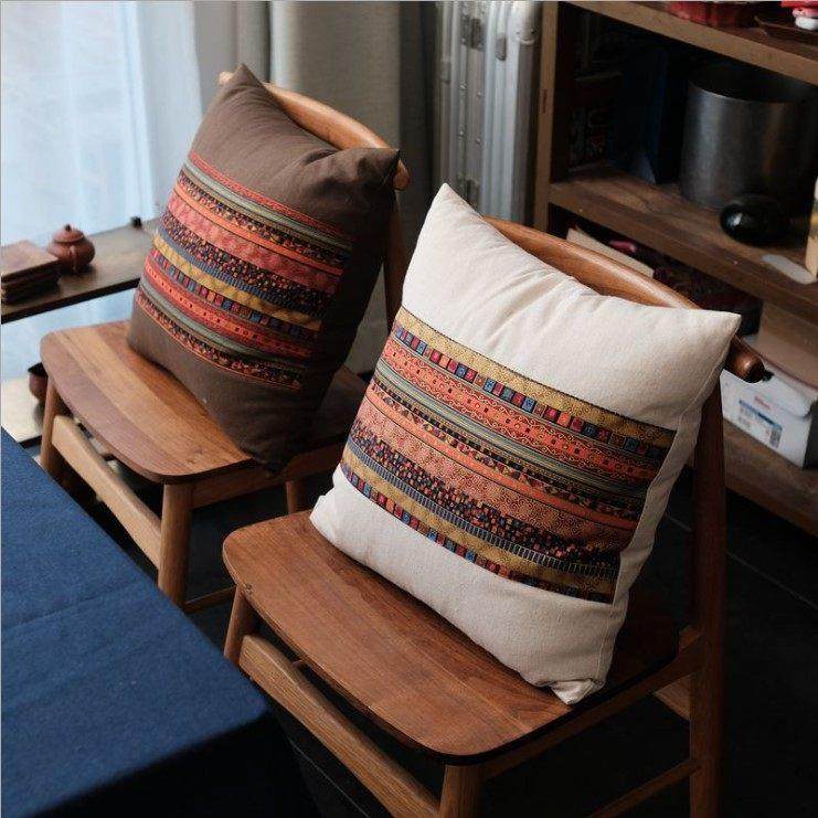 东南亚泰式民族风条纹棉麻抱枕沙发靠垫丽江民宿客栈飘窗靠背靠枕,居家布艺,靠垫/抱枕,淘宝优惠券,粉丝福利购,淘宝优惠卷