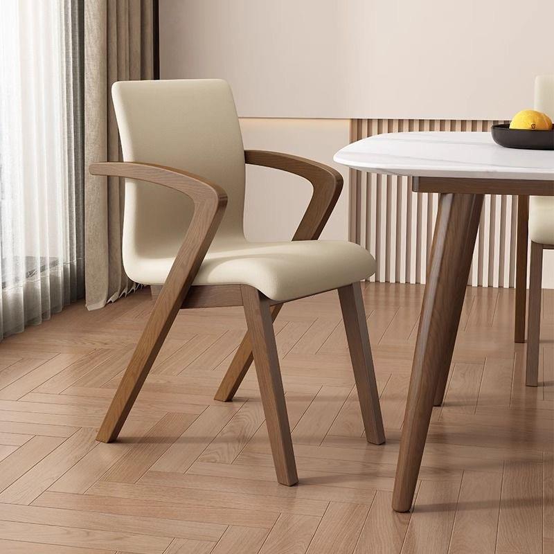 北欧实木餐椅餐桌椅子家用现代简约木椅轻奢书桌靠背椅有扶手椅