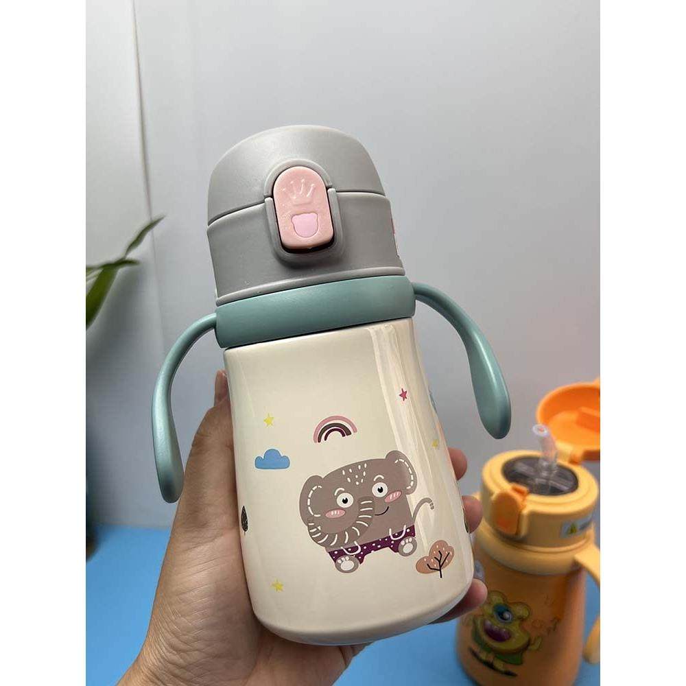 儿童保温杯316食品级婴儿奶瓶带手柄吸管杯宝宝水杯幼儿园学饮杯