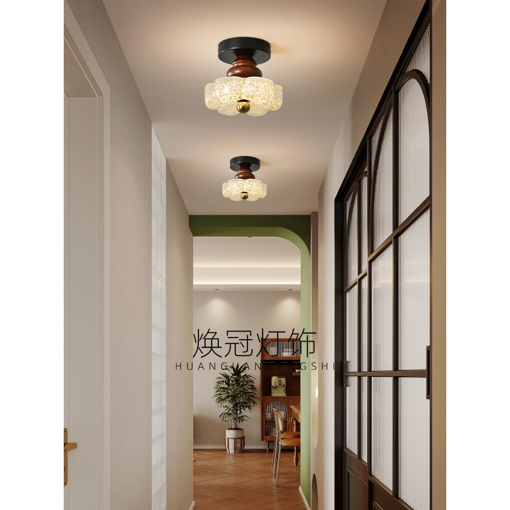中世纪风格走廊通道灯2025新法国覆古入口阳台天花板灯树脂花入口
