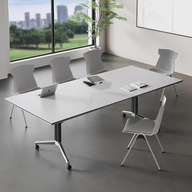 折叠会议桌可移动培训桌椅组合长条办公桌拼接伸缩多功能固定书桌