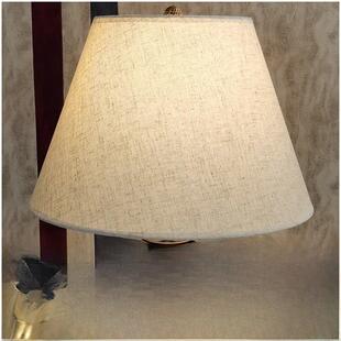 麻布台灯灯罩外壳diy牛角叉支架十厘孔床头落地灯布艺E27螺口灯罩