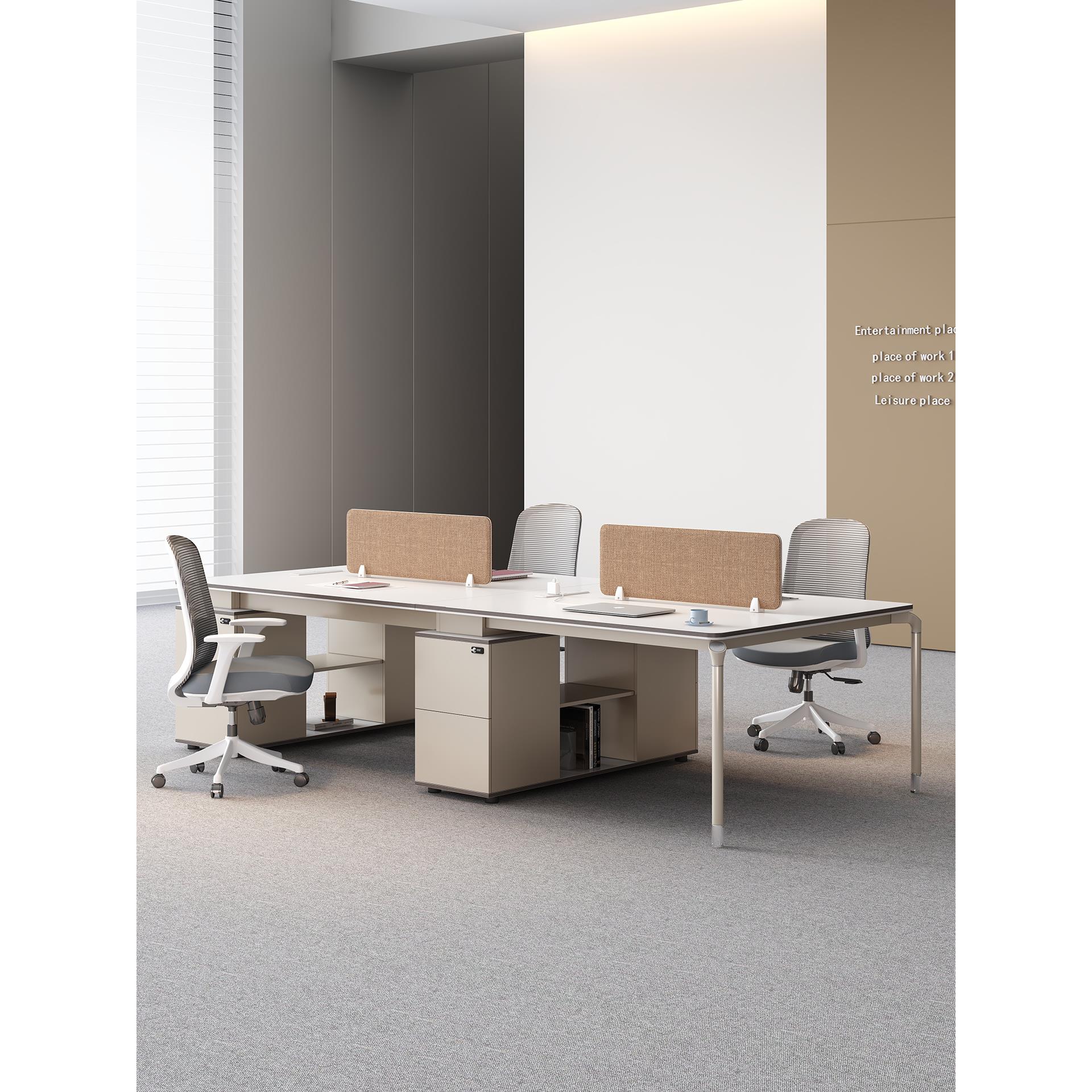 工位办公桌简约现代职员六4人位6卡座办公室家具四双员工桌椅组合