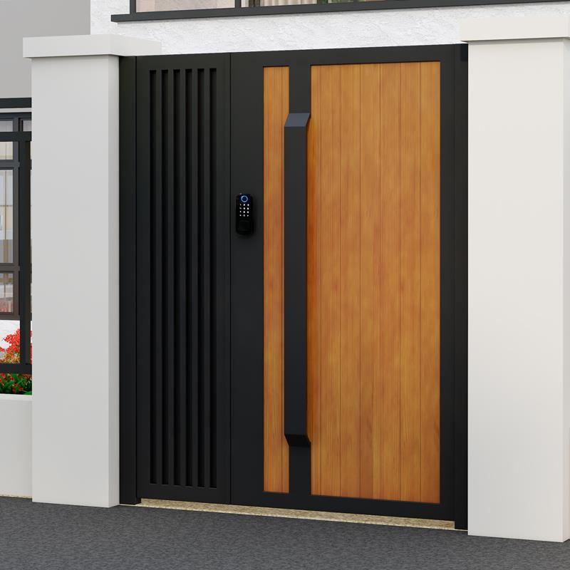 定制铁艺别墅大门庭院门户外花园铝艺乡村入户单双开电动门子母门