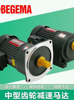 中型三相380V交流齿轮减速电机200W400W750W立卧式小金刚调速马达